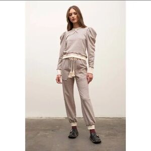 Moon River Preloved Striped Pullover and Jogger Lounge Set, Size S/L